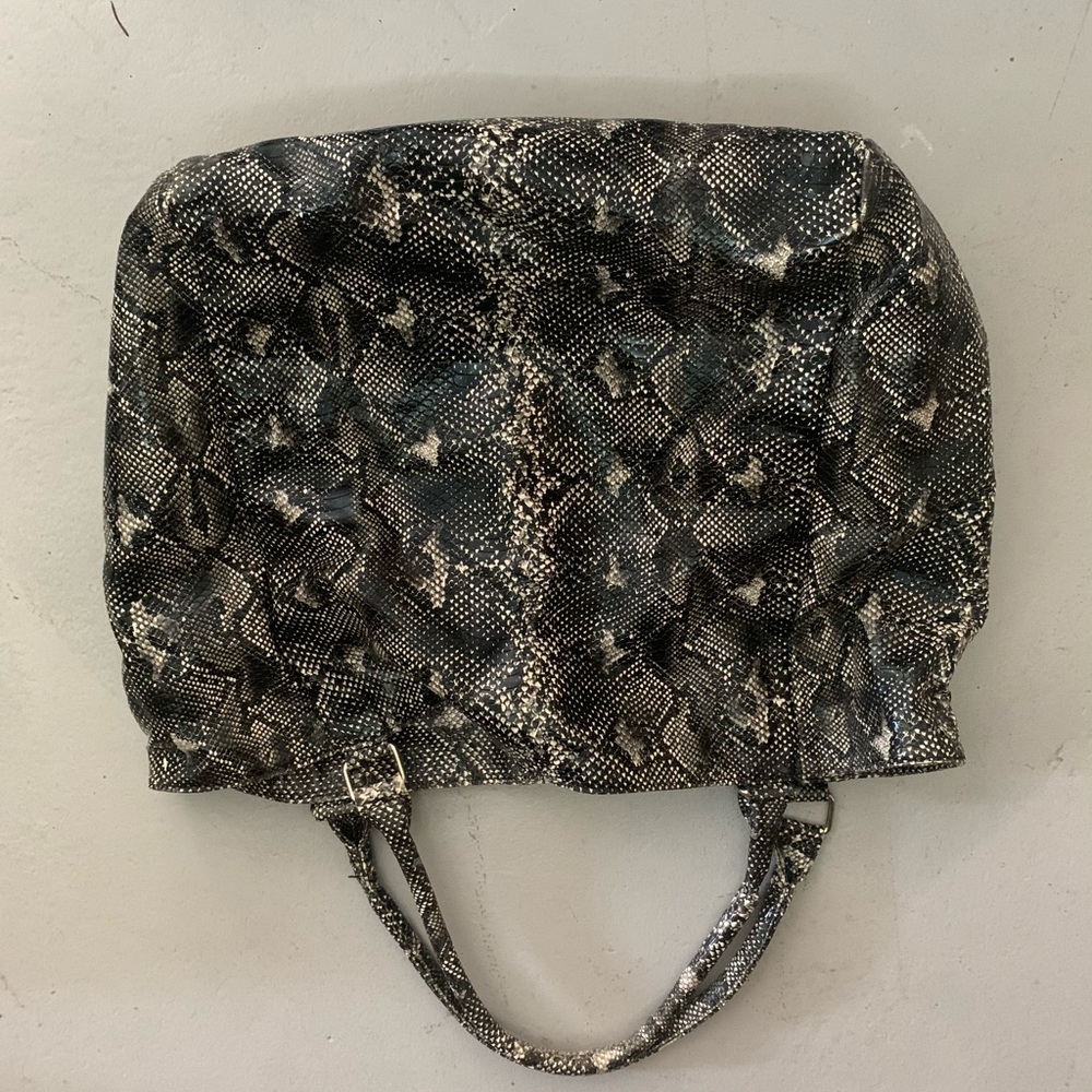 Snakeskin printed tote